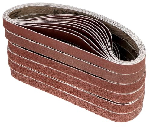 QWORK® 60 Stück Schleifbänder, 13 x 457 mm, Körnung 40/60/80/120/180/240, für Bandschleifer