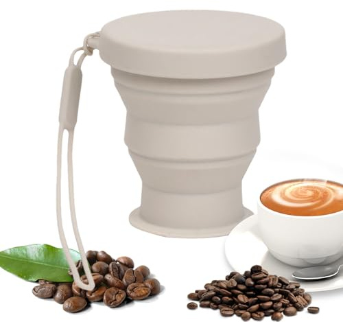 Vaso plegable portátil genérico | Vaso plegable portátil de 200 ml, contenedores de bebidas calientes y frías para acampar senderismo, café, ciclismo, té, playa, carrera a pie y agua