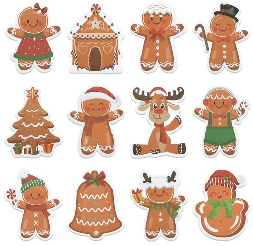 Lebkuchenmann-Haftnotizen für Weihnachten, 240 Blatt, 12 lustige Designs, Neuheit Notizblöcke für Urlaubsplanung, Büro, Schule, Weihnachtsgeschenke und Partygeschenke