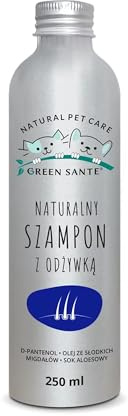 GREEN SANTE 2in1 Hundeshampoo & Conditioner – Natürlich & pH-neutral – Für glänzendes Fell, leichte Kämmbarkeit & sanfte Pflege – Mit Aloe Vera, Mandelöl & Provitamin B5 – 250 ml