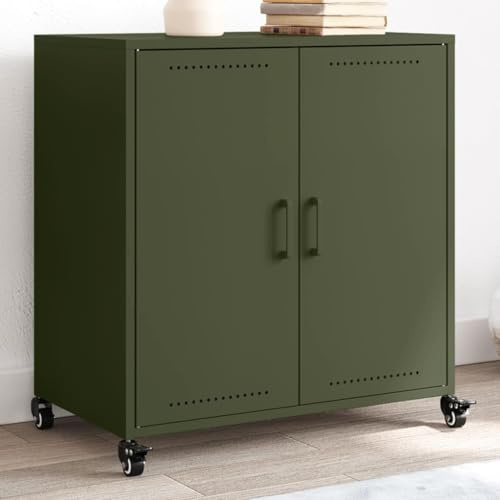 Mimdixy Aparador de cocina, color verde oliva, 68 x 39 x 72 cm, acero