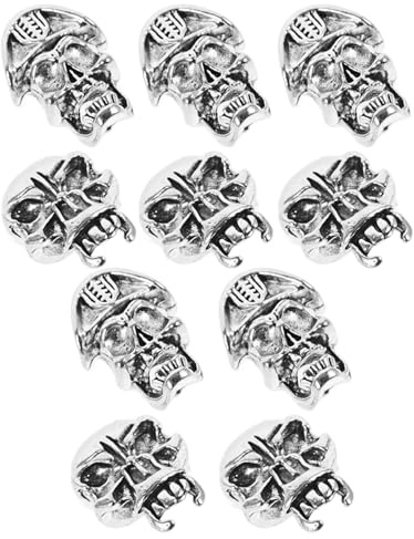 HOMSFOU 10 Piezas de Adornos para Trenzas de Cabello y Barba, Cuentas de Metal Vintage Agujero Grande, Accesorios para Cabello Rasta y Dreadlocks, para Decoración y Estilo DIY