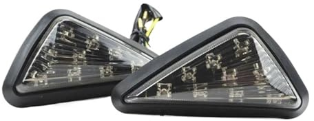 2 Luces LED De Giro para Motocicleta, Triangulares Ahumadas, Empotradas, Intermitentes Ámbar, Luz Diurna Motocicleta Intermitentes señalizacion