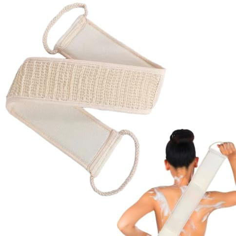 QEXUJOW Esponjas de luffa,Cepillo de ducha para la espalda, exfoliante de espalda con esponja de lufa natural, masajeador de ducha unisex.