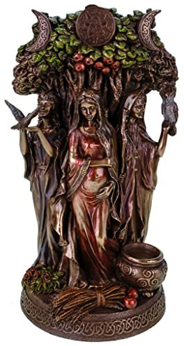 Veronese Skulptur Keltische Göttin Trinity bronziert Figur Triskele Dreifaltigkeit