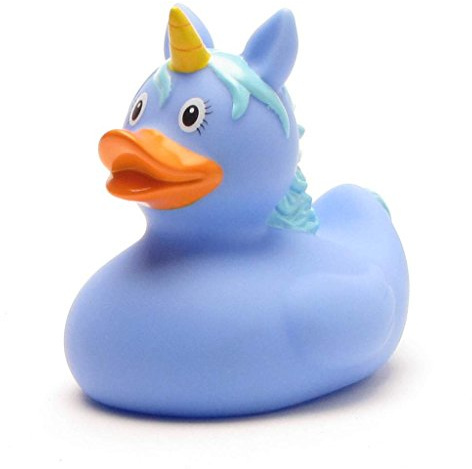 Duckshop I Badeente Einhorn blau I Quietscheente L: 7,5 cm I Quietscheentchen I Geschenk für Fantasy-Fans I Präsent Sammler