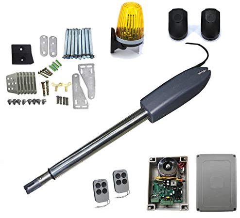 KIT AUTOMAZIONE CANCELLO BATTENTE 2 ANTE MOTORE APRICANCELLO ELETTRICO 24 V 220V (1 Motore Singolo 350 Kg 60W 24 V)