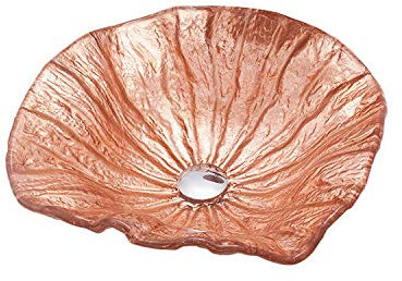 XMZFQ Badezimmer Vanity Sink Künstlerisches Glas Schiff sinkt über Gegen Eitelkeitsbassin Schüssel mit Pop-up-Drain & Montagering,A