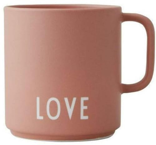 Design Letters Kaffeebecher mit Henkel 250 Ml | Porzellan Kaffeetasse mit spruch | Lieblingsmensch Geschenk | Ideal als Cappuccino Tassen, Teetasse | Geschenke für Frauen, Männer | Nude LOVE