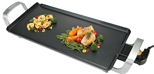 Bourgini Classic Multi Plate - Barbacoa eléctrica de mesa eléctrica - Placa Teppanyaki - Raclette (grande)