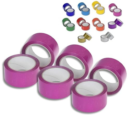 dm-folien Paketband in Pink I 6 Rollen I Robustes Paket-Klebeband aus PP 48 µ I Leise abrollendes Paketklebeband mit Acrylatkleber I Starkes Packband für eine sichere Haftung