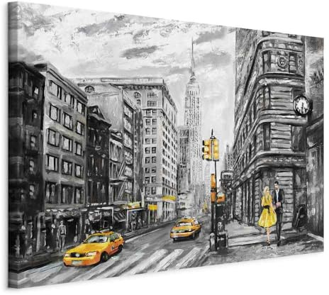 B&D XXL - Akustikbild Taxi schwarz weiß, Schallschutz, Wohnzimmer, Büro | Verbessert Raumakustik, reduziert Hall, ideal fürs Büro oder Wohnzimmer, hochwertige Verarbeitung, schnelle Montage, stilvoll