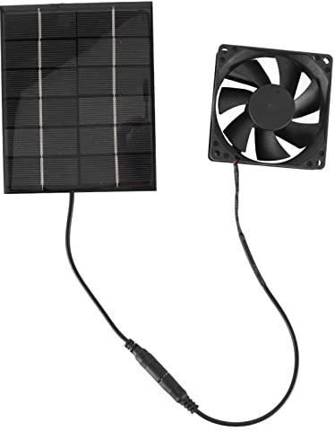 Solarbetriebener Lüfter, 6 V 2 W 3,15 Zoll Solarbetriebener Mini-Ventilator-Abluftventilator für Gewächshäuser,Hundehütten,Hühnerställe,Schuppen,Haustierhäuser, Luftbelüftungs-Wärmeableitung Werkzeug