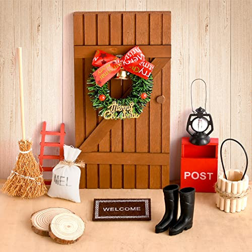 Aohcae Wichteltür Komplettset, 11PCS Weihnachtswichtel Set, Wichtelhaus, DIY Wichtel Deko Saisonale Deko Wichteltür Zubehör Wichteltür