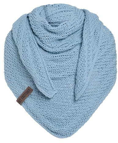 Knit Factory - Sally Trekantssjal - Celeste - 220x85 cm