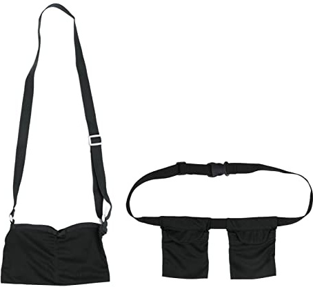TOUISEDGI Mastectomy Drain Holder, Flexible Length Adjust Elastic Band Mesh Shower Bag Breast Surgery Drainage Pouch for Mastectomy Patients(Black)