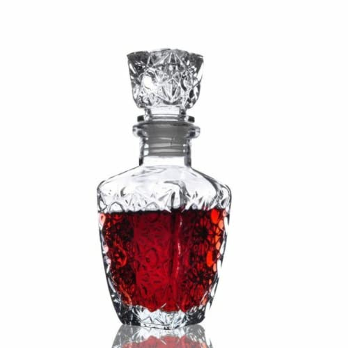 Glass Crystal Whiskey Decanter Bottle Display Dispenser Liquor Wine Vodka Alcohol (500ML)