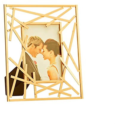 Fotorahmen/Bilderrahmen Europäische geometrische Metall -Fotorahmen 6/7 Zoll rechteckiges goldenes Paar Hochzeitsfoto Rahmen Kunstbuchhandel Desktop Home Dekoration Leerrahmen ( Size : 7 inch )