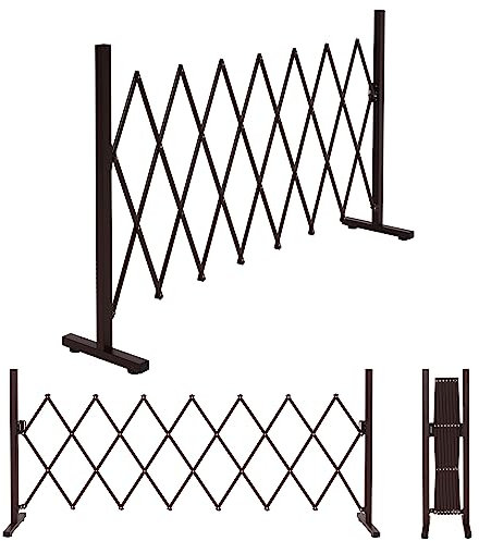 Alu Absperrgitter HWC-K56, Scherengitter Schutzgitter Zaun, ausziehbar schwenkbar Stahl 103x31-200x31cm, braun