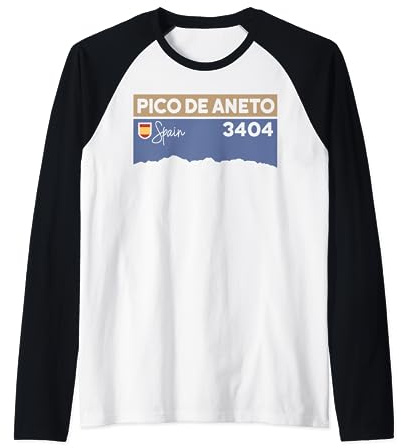 Pico de Aneto Skitour Hike Pirineos Maladeta Senderismo Regalo Camiseta Manga Raglan
