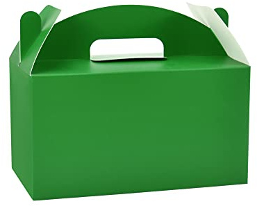 HUAPRINT Green Treat Boxes - Large Gable Boxes, 30 Pack, 24x12.7x12.7cm, Perfect for Birthday Party, Baby Shower, Wedding, Christmas