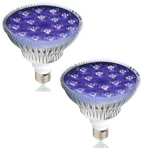 300nm 400nm UV Lignt Glühbirne für Erhöhungen Chlorophyll, UVB Grow Glühbirne für Zimmerpflanze, Voll UV LED Pflanzenlampe Blüte, Fruchtbildung, Keimung, 2 Pack