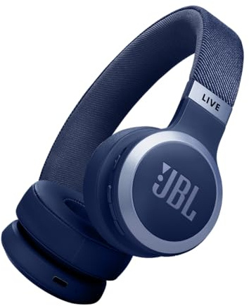 JBL Live 670NC - Wireless On-Ear Headphones with Adaptive Noise Cancelling with Smart Ambient, Up to 65H Battery Life with Speed Charge, Lightweight, Comfortable and Foldable Design (Blue)
