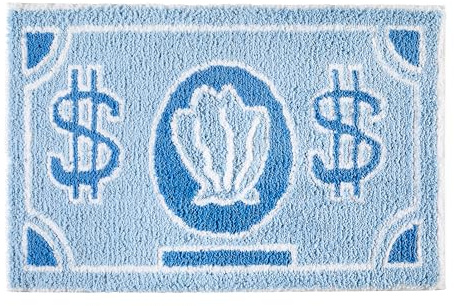 RoomTalks Badteppich, rutschfest, hellblau, türkis, niedlich, waschbar, Cartoon-Geld, getufteter Teppich, Boho, flippig, ästhetisch, cool, 5 x 7,6 cm, kleiner Überwurf für Schlafzimmer, Küche,
