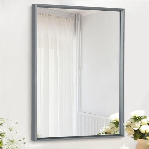AAZZKANG Rechteckige Metall gerahmte Spiegel für Wand Moderne hängende Spiegel mit Aluminiumrahmen für Badezimmer Schlafzimmer Wohnzimmer Eingangsbereich Heimdekoration 50x40cm
