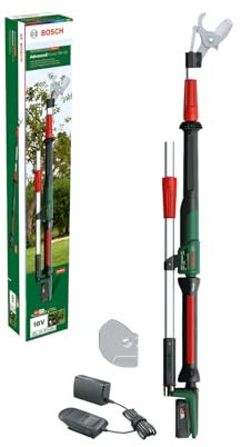 Bosch Cordless Pruner AdvancedPrune 18V-45 (for Effortless Cutting of Branches Up to 45mm; 18 Volt System; Up to 600 Cuts; with Battery, Charger and Extension Pole)