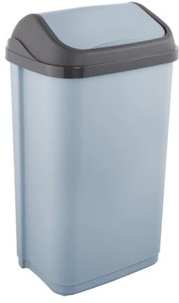 keeeper Mülleimer mit Schwingdeckel, 50 l, 38,5 x 29 x 66 cm, Swantje, Blau (Nordic Blue)