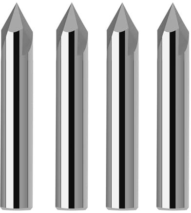 Fasenfräser Fräsen von Aluminium-Wolfram-Schaftfräser, Hartmetall, gerade Nut, Anfasen 60/90/120 Grad, Werkzeugbearbeitung 3 Schaftfräser(D12xR60x75L)