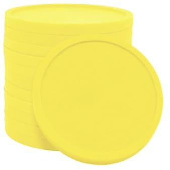 CombiCraft Einkaufswagenchip Kunststoff 2€-Format in Gelb - 100 Stück - Geeignet für Einkaufswagen, Transportwagen, WC-Türen und alle Schließsysteme, die eine 2€-Münze erfordern
