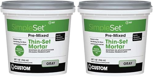 CUSTOM BLDG PRODUCTS SimpleSet Pre-Mixed Thin-Set Mortar 1 QT (Pack of 2)