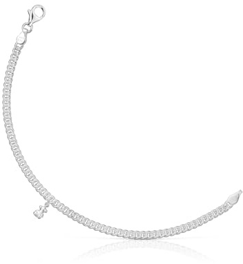TOUS Pulsera de Plata de Primera Ley para Mujer y Oso de 5,35mm, y 17.5 cm de Largo, Colección Bold Bear