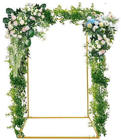 DAOHHFO Arche de mariage en métal - 119 × 60 × 184 cm - Arche de mariage - Arche de mariage - Arche de ballons - Support carré en métal pour mariage, fête, fête d'enfant