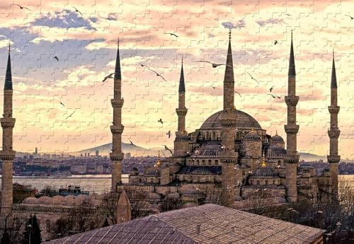 1000 Stück Stadt Türkei Istanbul Sultan Ahmet Moschee Großes Stück Puzzle Holzmaterial