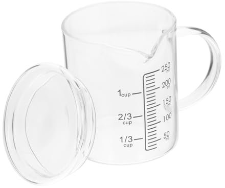 OFFSCH Glas Messbecher Mit Deckel Hitzebeständiger Haushalts-maßbecher Für Backen Kompakt Skaliert Genau Vielseitig Einsetzbar Für Küche Hotel Und Restaurant