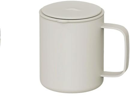 Kaffeebecher 400 ml Doppelwandiges Vakuum Thermo Thermobecher Kaffeetasse Camp Mug Kaffee- und Teetasse aus Edelstahl,Edelsthal Thermobecher mit henkel für Kaffee und Tee(Weiß)