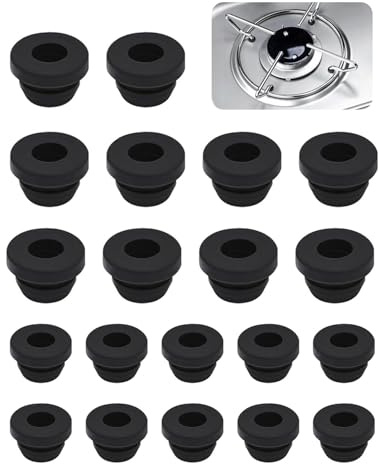 BNREOZA 20 pièces rondelles en caoutchouc pour poêle, pieds en caoutchouc de guidage, rondelles en caoutchouc de guidage pour cuisinières de caravane pour poêles à gaz avec tiges de 5 mm