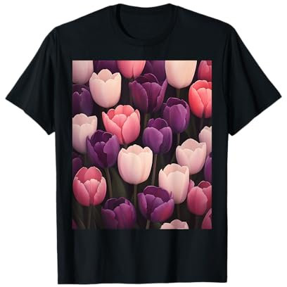 Bouquet De Tulipes Coloré Floral Art T-Shirt