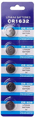 Klaisy Button Battery,5Pcs Button Battery CR1632 Lithium Coin Cell Batteries 3V for Electronic Watch Toy Remotes