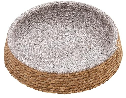 Gatuida Small Rattan Woven Pet Nest Cushion Sturdy Scratch-resistant Round Dog Bed Lightweight Puppy Sleeping House Suitable for Home Use