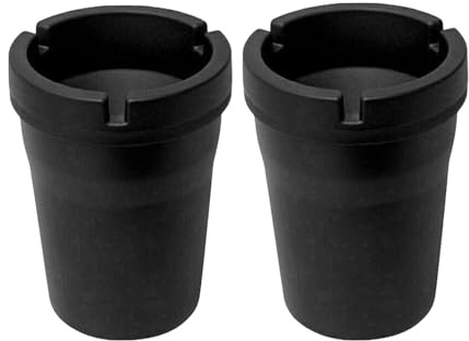 Bucket Ashtray, Plastic Ashtray with lid for car Vehicle or Outdoor use pack of 2