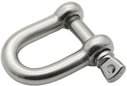 Marine Grade Stainless Steel D Link Bow Shackle with Threaded Pin for Rigging Chains and Ropes Suitable for Internal and External Use Load Capacity from 375kg to 1225kg (M10 (M5 (D type) )