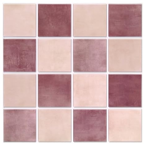 Commomy 3D Fliesenaufkleber Klebefliesen Küche Bad, 10 Stück, Matt | Rosa, PVC Fliesen Selbstklebend Küchenrückwand Metro Wandfliesen Fliesendekor, Quadrat, Wasserdicht, 30 x 30 cm