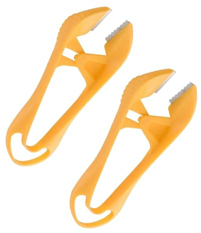 2Pcs Fast and Portable Garlic Peeler, Garlic Peeler Tool with Serrated Edge,Manual Garlics Peeling Skin Remover with Hanging Hole, Kitchen Gadget, Safe Kitchen Gadget, Orange