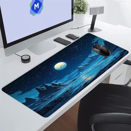 Tappetino Mouse XXL Gaming 1200x600x3 mm Montagne Cartoonesche Tappetino per Mouse Grande Cuscinetto per Tastiera Grande da Scrivania Gaming Mousepad Lavabile per Ufficio e casa