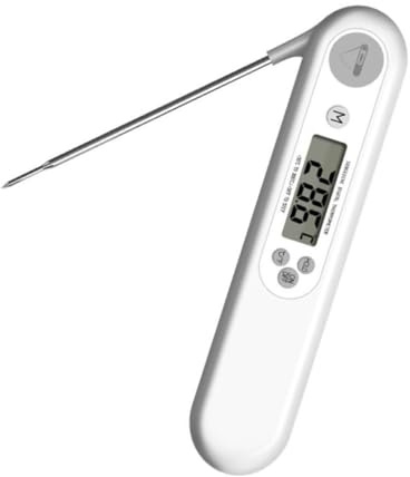 jojofuny Digitales Grillthermometer mit Faltbarer Sonde Fleischthermometer mit Großem LCD Display Robustes Küchen und Babyflaschen Thermometer