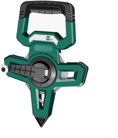 Grand mètre ruban de 100 m, portable en acier inoxydable pour mesures de précision dans la construction et le jardin, ruban à mesurer manuel avec durcissement à la chaleur, 30/50/100 m (100 m)
